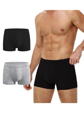 2 pair Incontinence Underwear Men Front Absorbent Protect Boxer Brief Leak Proof